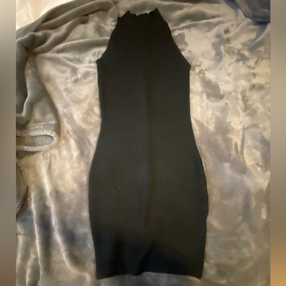 Black Mini form fitting, high neck Dress - Akira brand - Picture 2 of 3